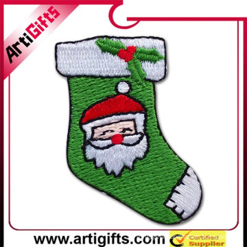 2012 hot sale christmas stocking embroidery badges for christmas gift